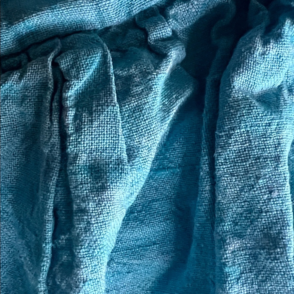 Kingdom of Comfort Belarusian Linen Bed Skirt turquoise - Picture 7 of 7